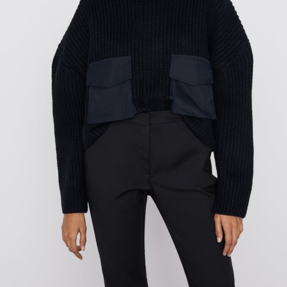 Zara Black Jogger Waist Skinny Ankle Pant - Picture 5 of 8